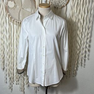 Burberry White Long Sleeve Button Down Dress Shirt Size Large